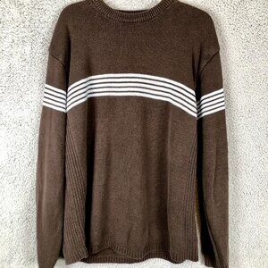Vtg Arizona Jean Co Brown Sweater‎ Crew Neck Size L 90s Skate y2k Blink Punk